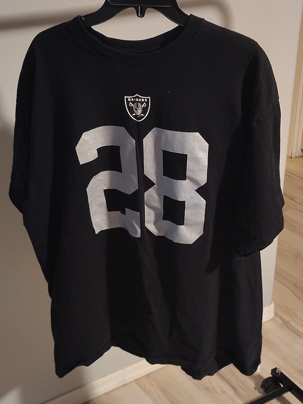 Nike NFL Team Apparel Las Vegas Raiders Josh Jacobs 28 T-Shirt Mens 2XL Black
